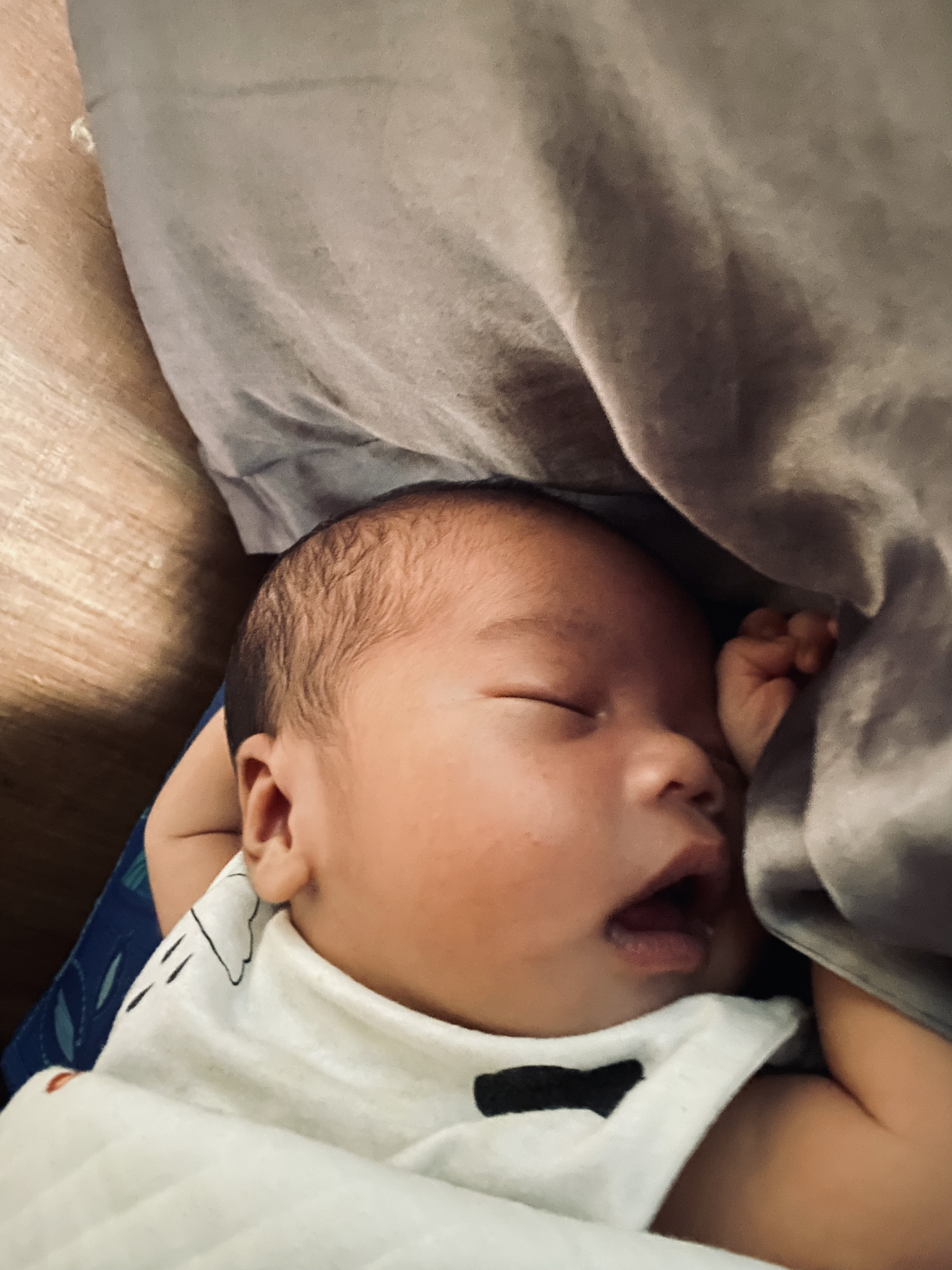 Baby Pabloir smiling for the camera